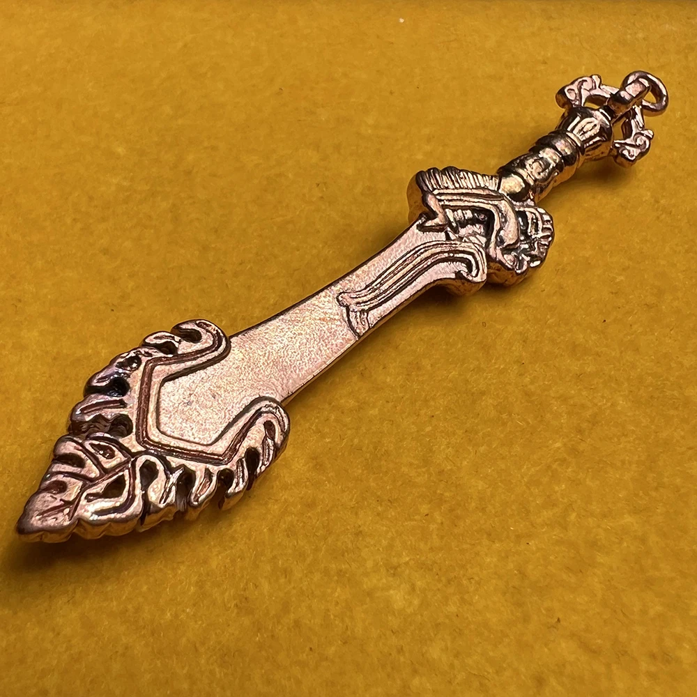 Xizang Nepal Red Bronze Manjusri Wisdom Sword Instrument Retro Lucky Key/Bag/Necklace Pendant Creative Personalized Gift