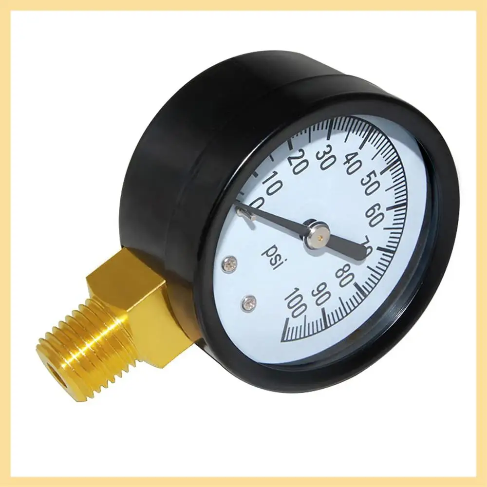 

GOOD-1/4Inch NPT 100Psi Economical Pressure Gauge With Brass Internals 2Inch Dial Display Lower Mount Multiple Function