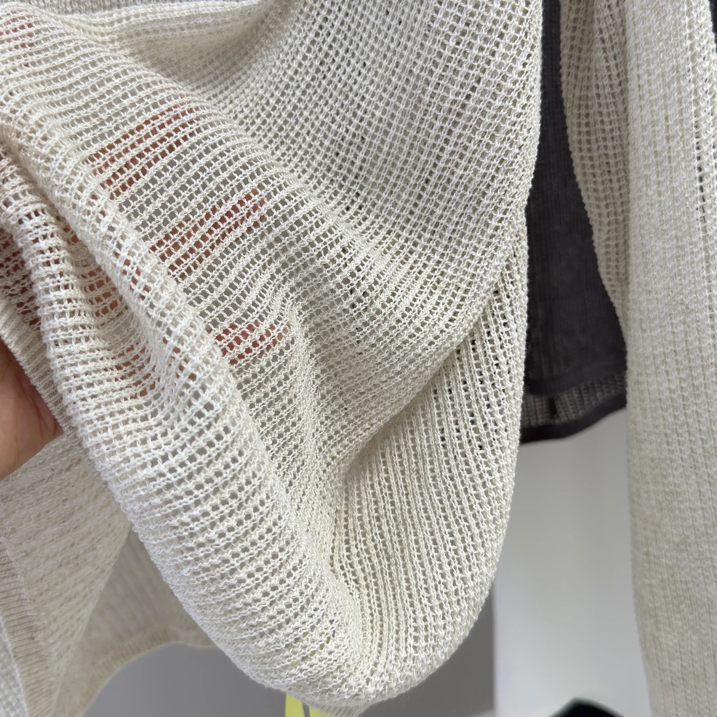 غطاء محبوك طويل كبير الحجم من الكتان للنساء للربيع والصيف كسول للحماية من الشمس irt قابل للتنفس مجوف #4