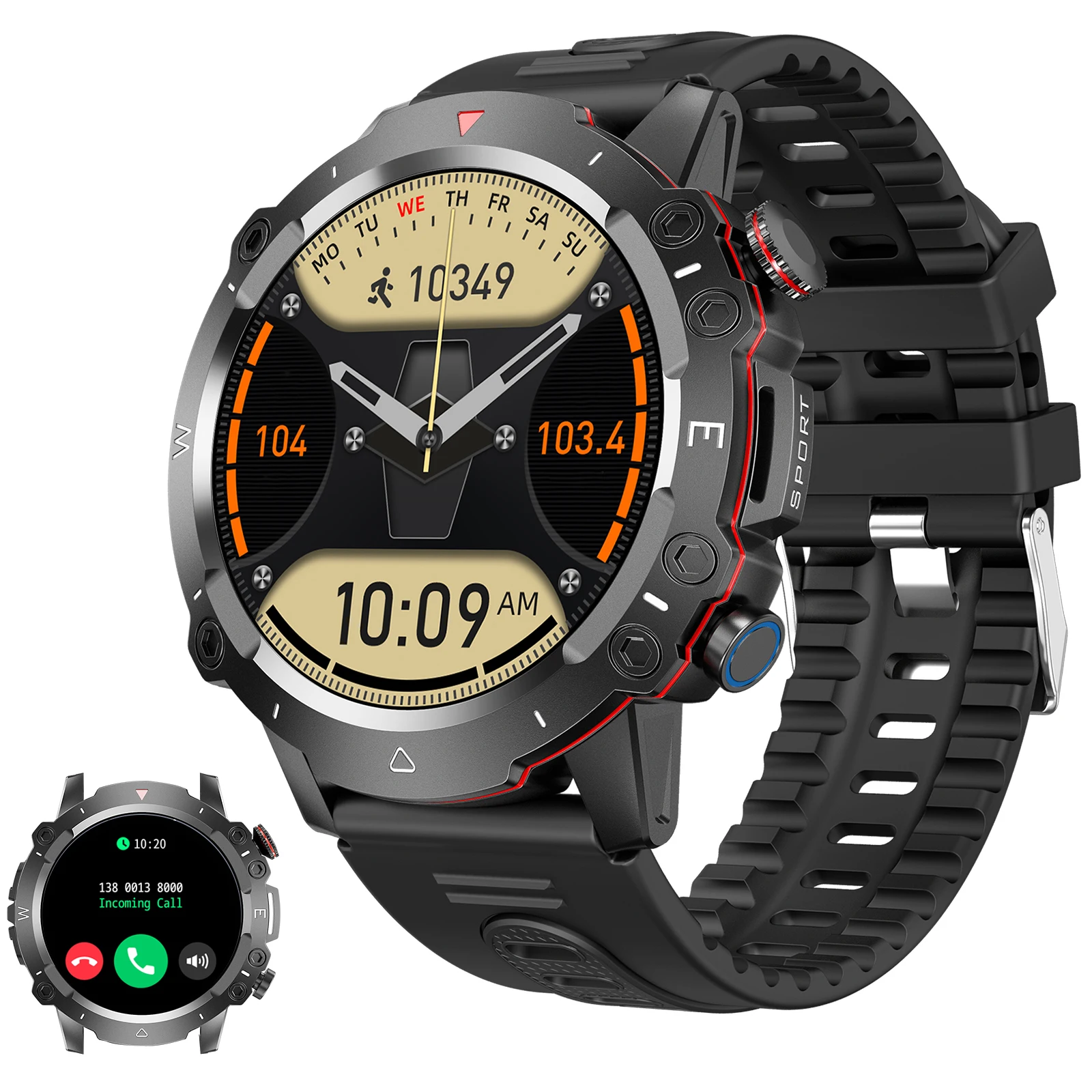 

Outdoor Sports Smartwatch, Wireless Calling, Information Reminder, Men's Watch Gift for Man