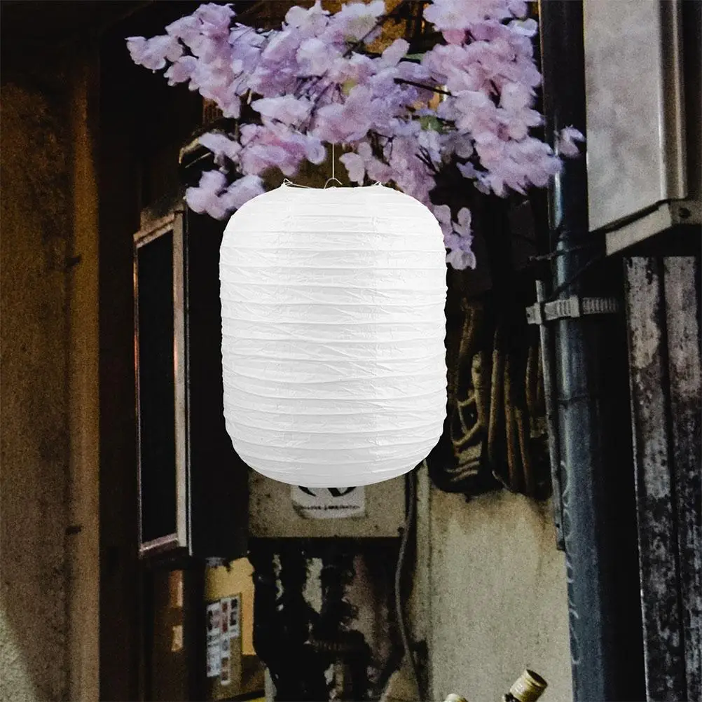 2Pcs Paper Lampshades Black White Cylinder Blank DIY Painting Decorative Hanging Home Blank Lanterns Decorative Bedroom Festive