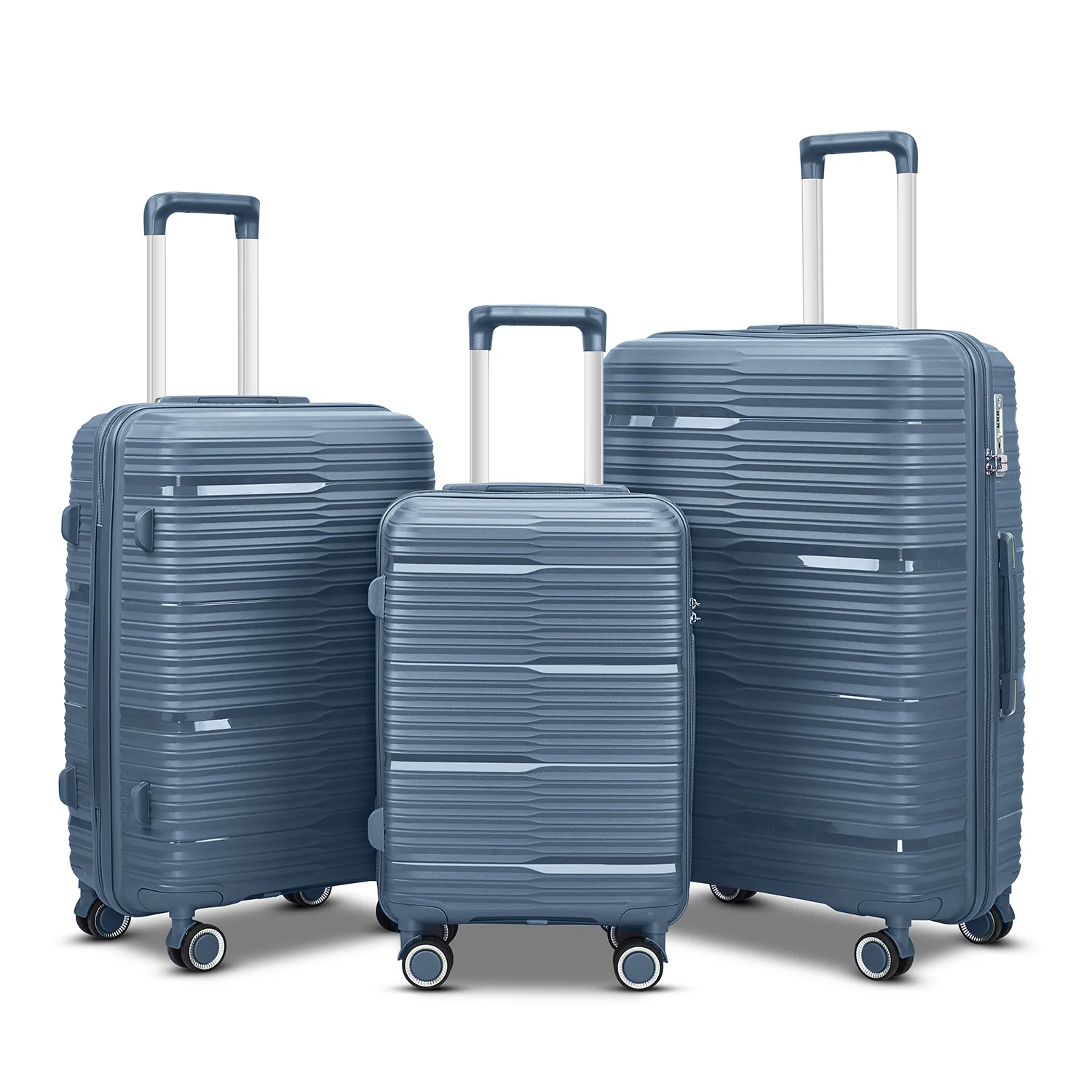 Grande Capacidade Rolling Bagagem Set, Mala de Viagem, Silencioso Spinner Rodas, Trolley senha, Bolsa Case, 3 pcs