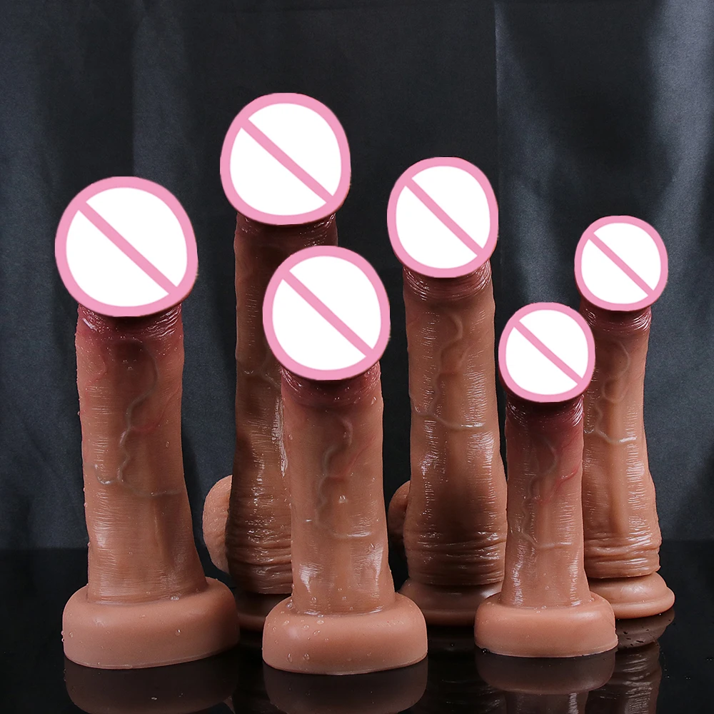 New Style Big Glans Realistic Dildo Soft Silicone Dick Male Artificial Penis Suction Cup Anal Sex Toys For Lesbian Masturbation