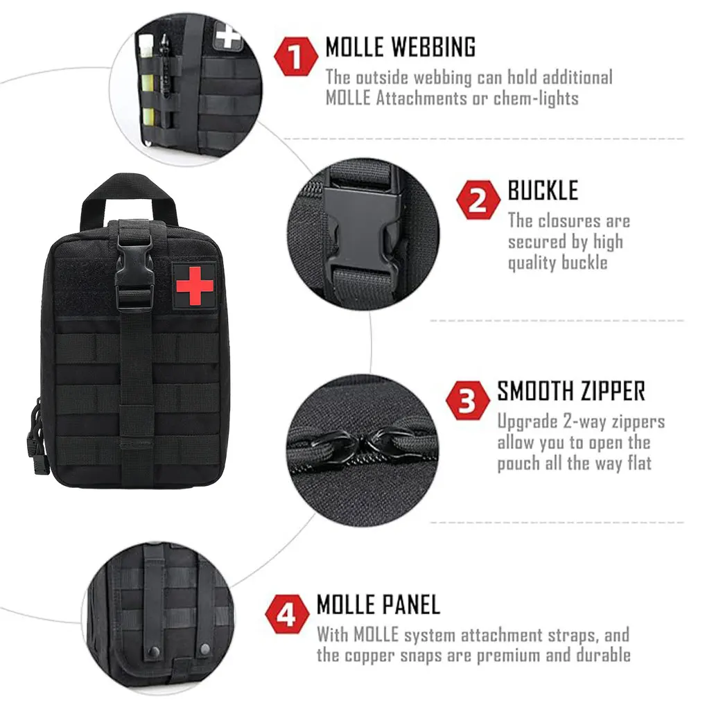 Cloth Wide Application Tactical First Aid Kits Medical Bag Lightweight And Portable Foldable