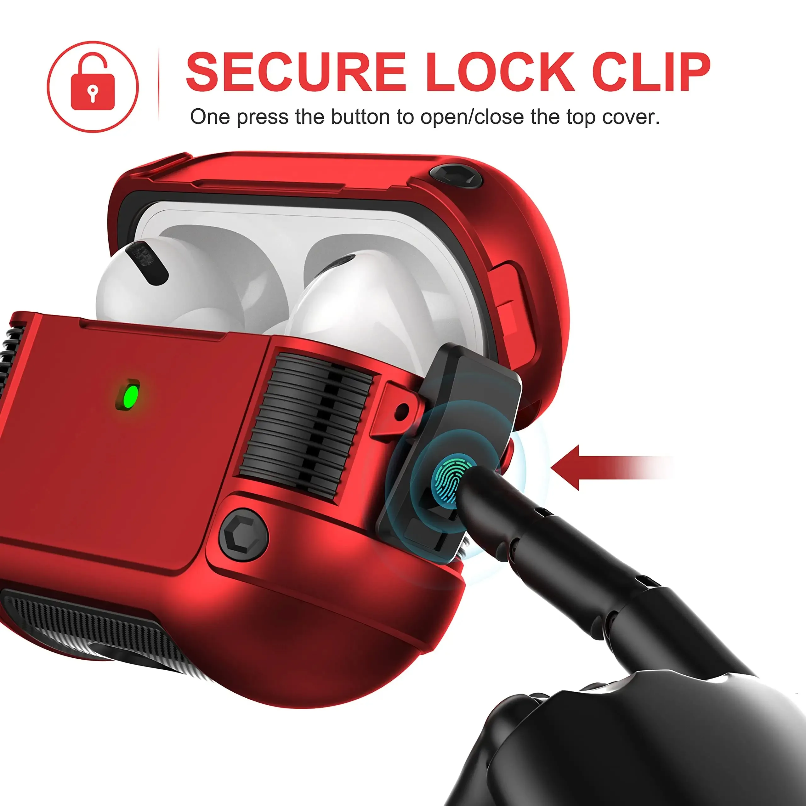 Армированный чехол для Airpods Pro, чехол с зажимом и замком, военный Жесткий Чехол, мужской и женский защитный чехол с брелоком для Airpods 3, чехол