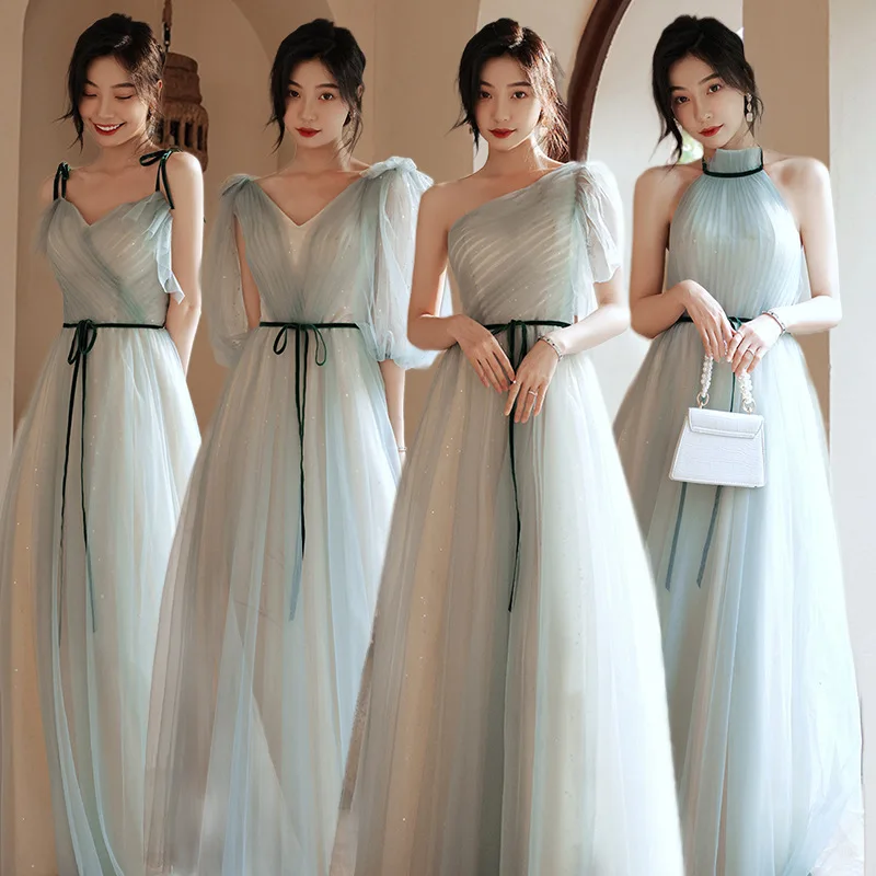 Temperament Length Style Bridesmaid Dresses New Summer Slimming Birthday Party Evening Dress Sisters Group Fairy Dresses