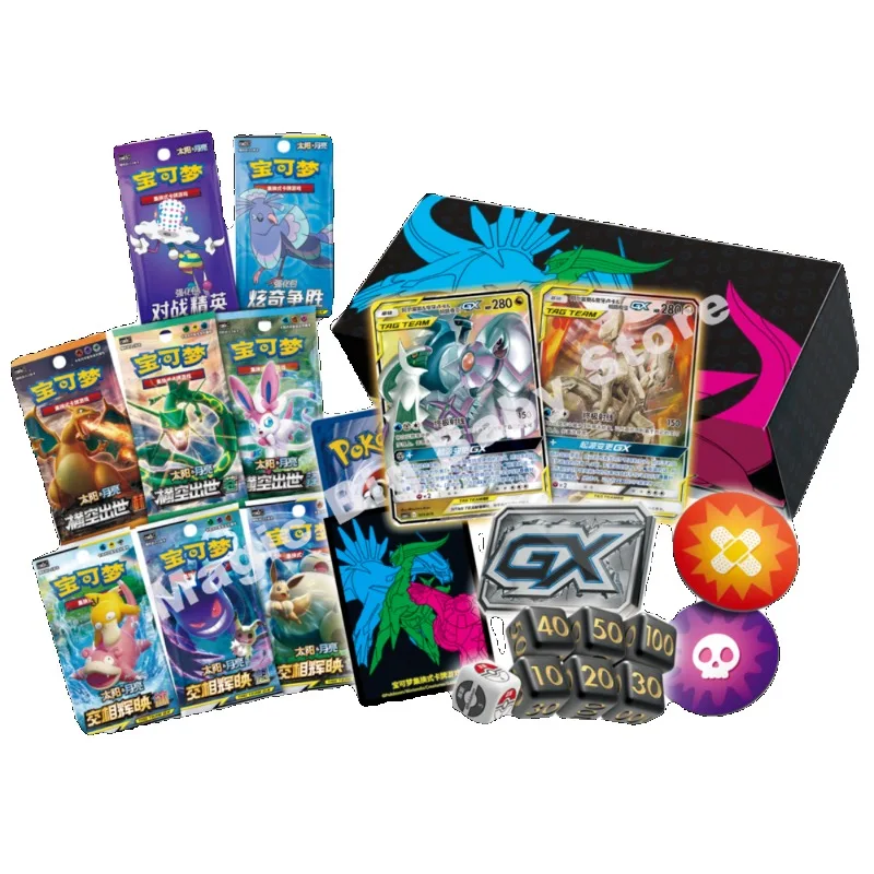 Original Pokemon Trading PTCG Card Chinese Arceus & Dialga & Palkia GX Deck Construct Advanced Three Gods Gift Box Child Gift