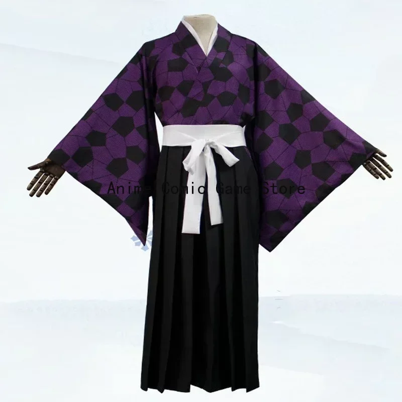 Kokushibo Cosplay Kostüm Perücken Tattoo Aufkleber Anime Druck Kimono Uniform Hemd Halloween Karneval Outfits für Frauen Männer