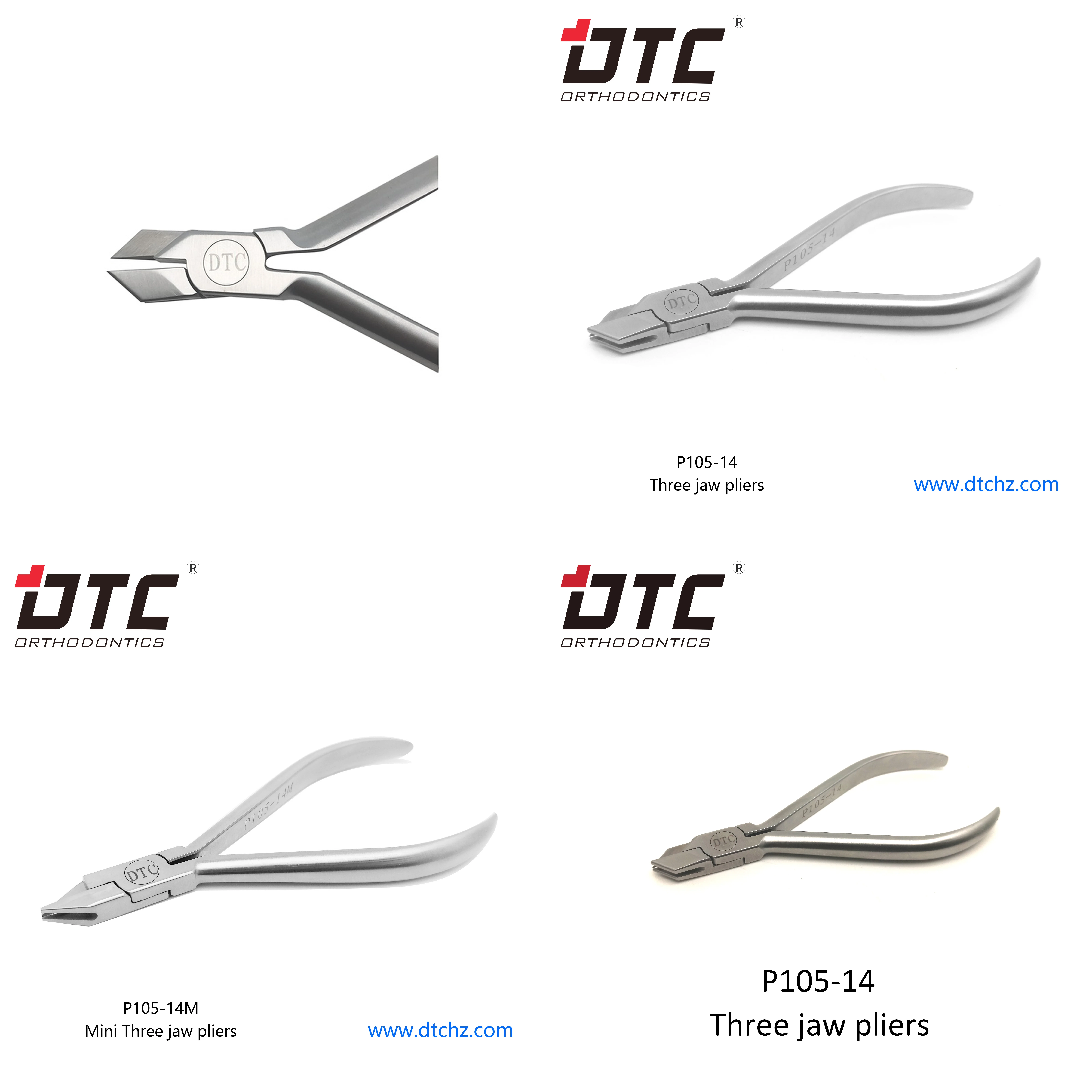 Ortho Dental Three-claw Pliers Model P105-14 Stainless Steel CE Certified Class I Instrument