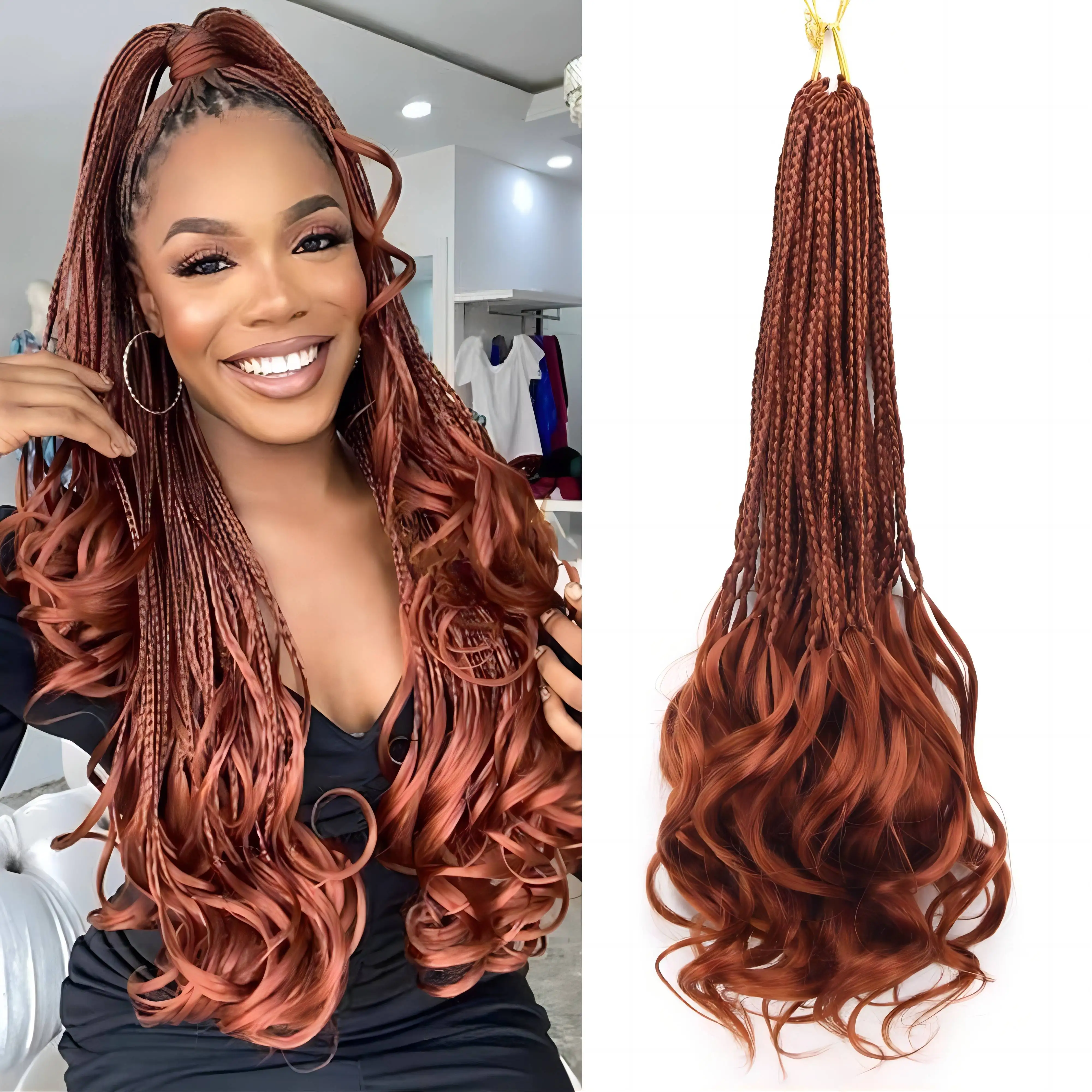 

French Curls Synthetic Crochet Braid Hair Extensions Wavy Loose Natural Afro Hair Curly Braiding Hair For Women