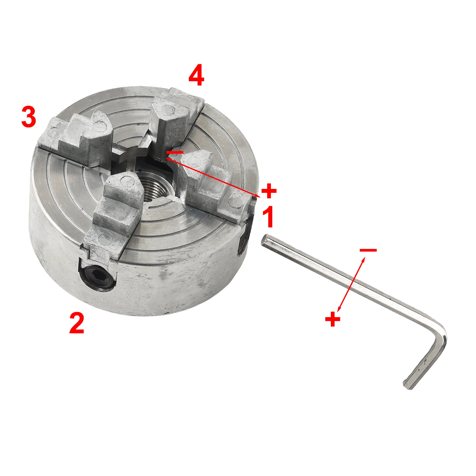 Four-Jaw Chuck Z011A Manual Chuck Clamp  For Mini Drill Chuck For Metal  For Metal, Wood, Non-ferrous Metals, Plastic Machining