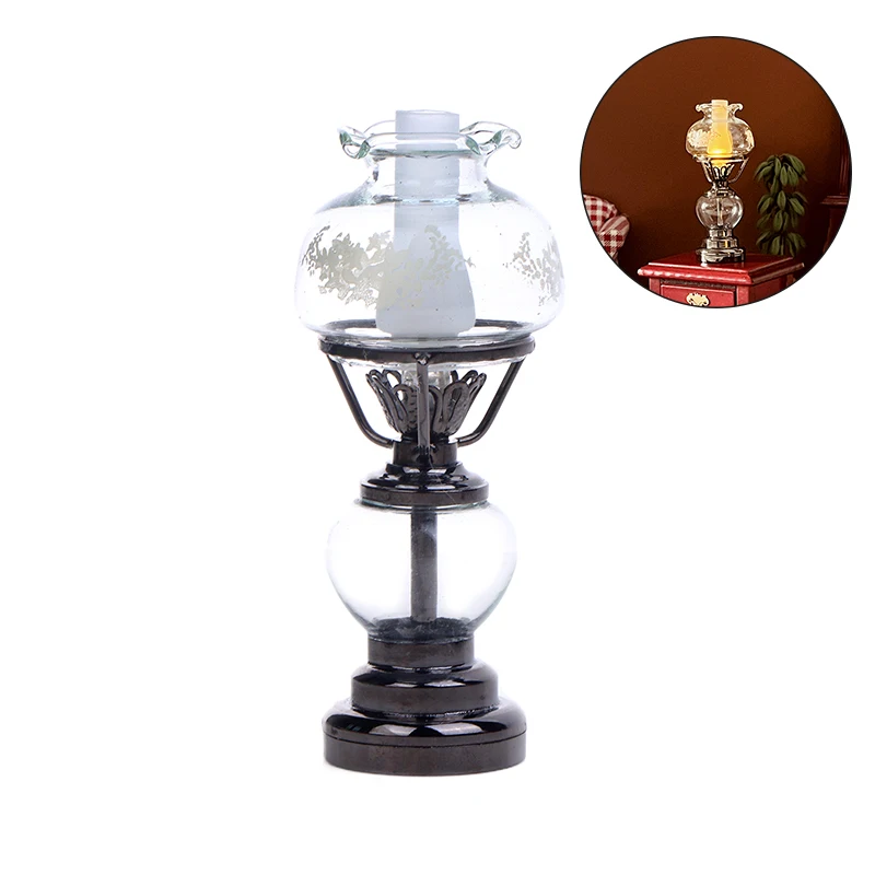 1:12 Dollhouse Miniature LED Light Candlestick Lamp Desk Lamp Home Lighting Model Furniture Decor Toy Doll House Accessories