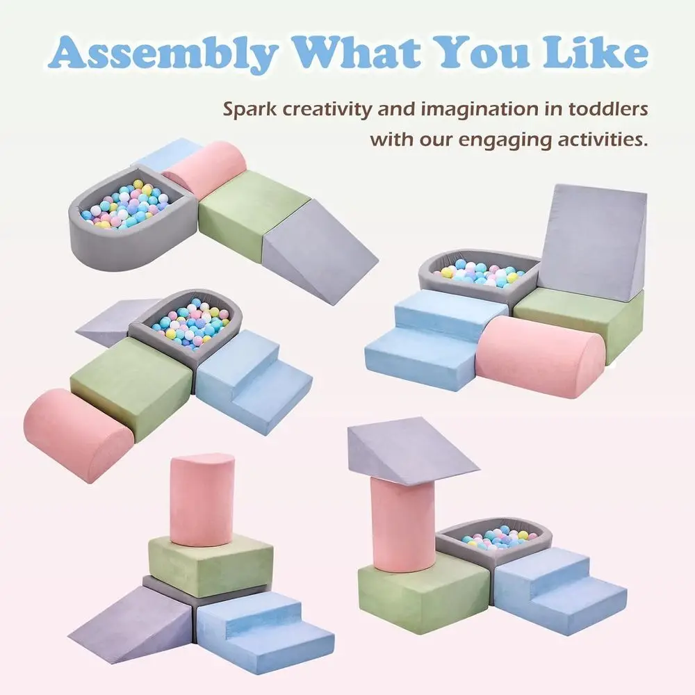 유아용 클라이밍 장난감, 볼풀이 있는 폼 클라이밍 블록, 아기용 5피스 소프트 유아용 클라이밍 장난감 실내용, 클라이밍 크라