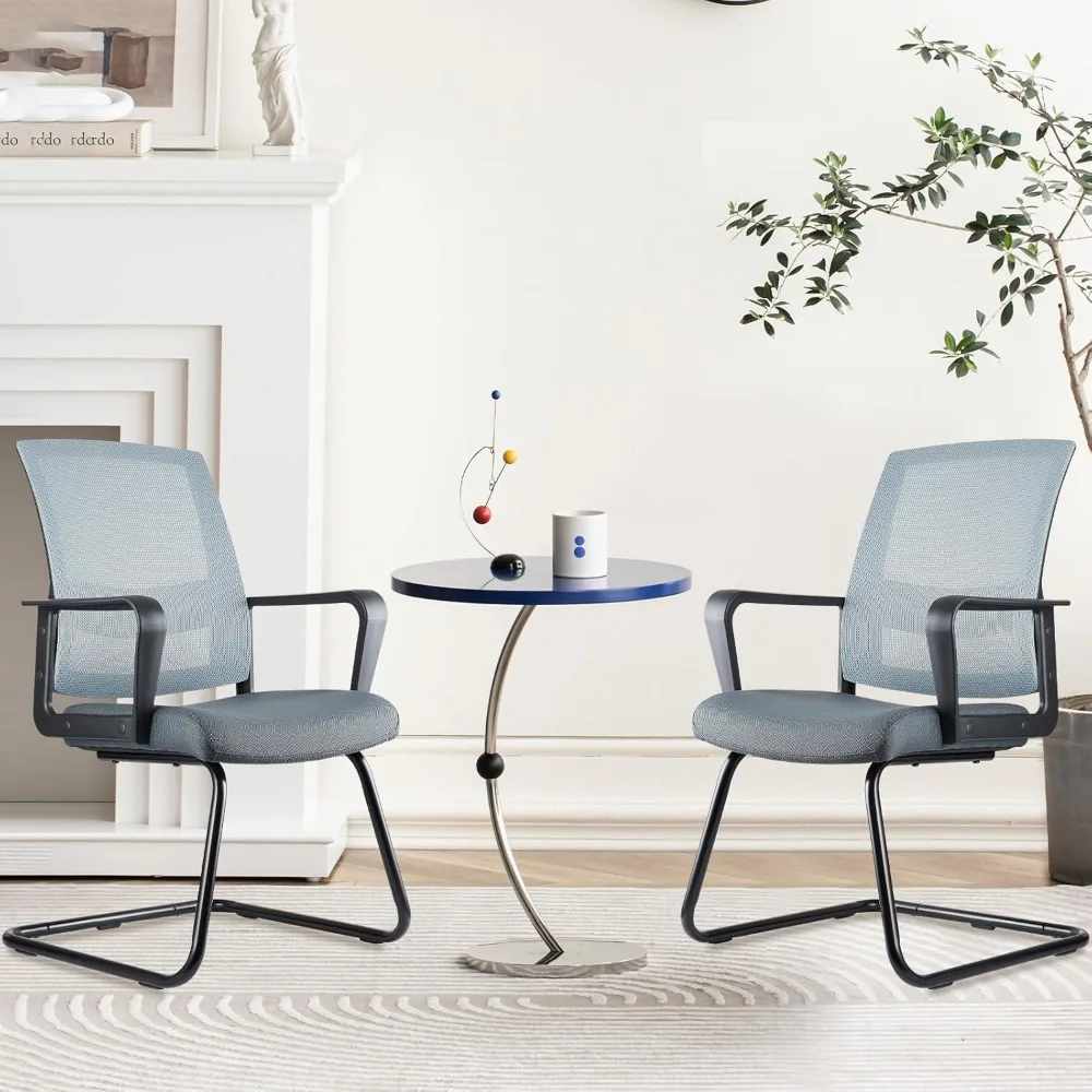 كرسي ضيوف المكتب مع دعم قطني وسلسلة شبكة هوائية شبكية متوسطة الظهر لغرفة اجتماعات الاستقبال