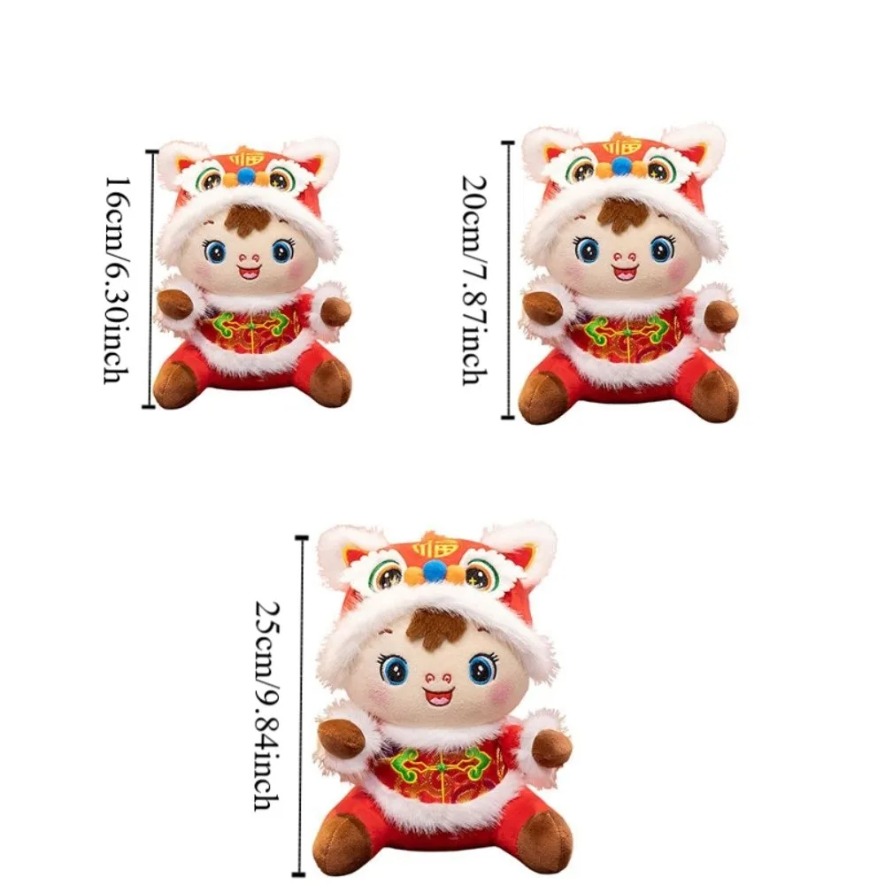 재미있는 만화 동물 말 봉제 인형 16/20/25cm 행운의 중국 황도대 말 귀여운 빨간 조랑말 플러시 인형 축제 선물