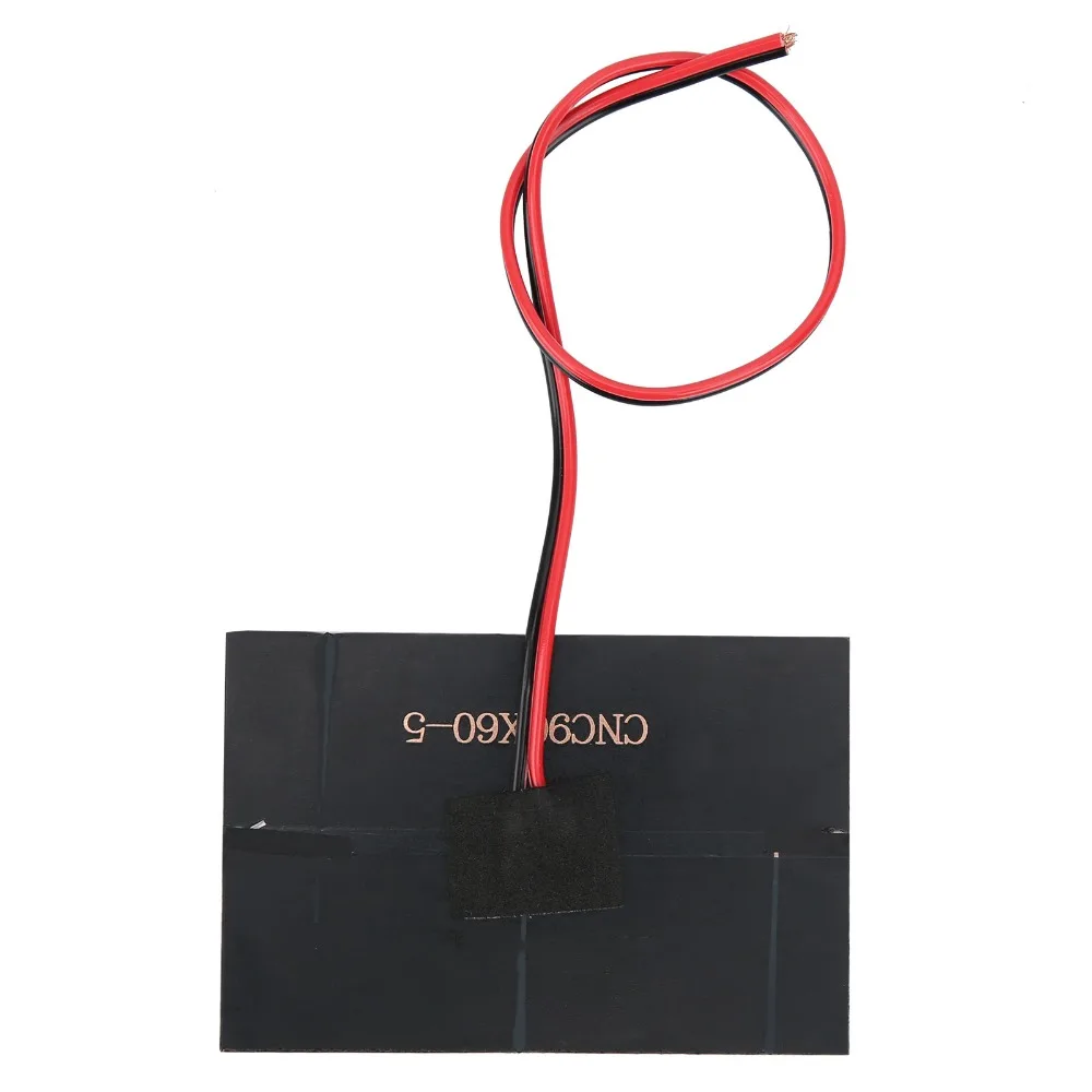5Pcs Module Kit DC5V Solar Panel 150mA with 30cm/11.8in Wire Cell Power Module 60x90mm Polysilicon Solar Panel Energy Harvesting