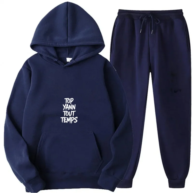 مجموعة هوديي رمادية مطبوعة نمط أعلى يان توت تيمبس