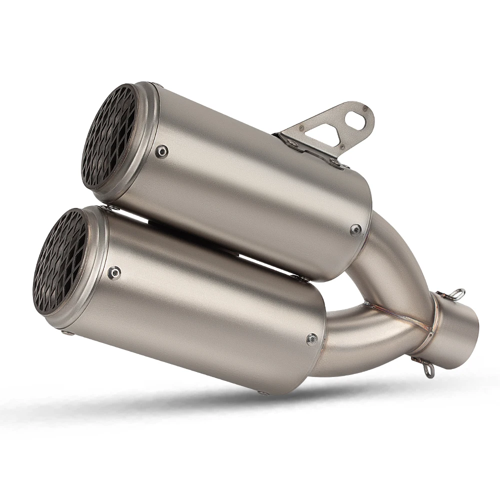 For Honda CBR650F CBR650 CB650F Escape Motorcycle Full Exhaust Manifold Headers Pipe With Double Hole net Cover Muffler