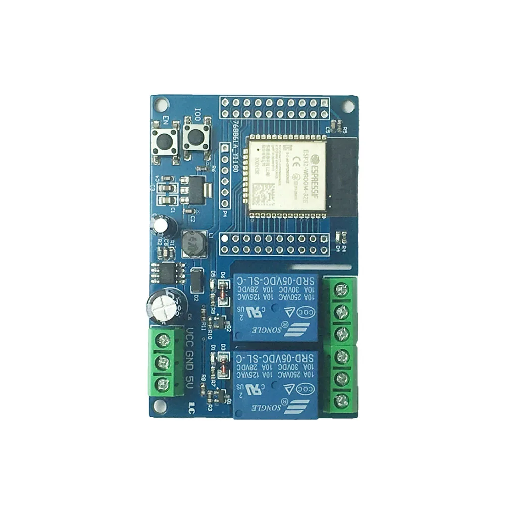 DC5-60V Power Supply Dual-channel WIFI BLE Relay Module ESP32-WROOM Development Board Secondary Development Suitable for Arduino