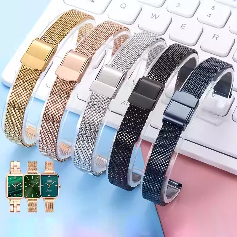 8 10 12 13 14 15 16 17 18 19 20 21 22 24MM Milanese Stainless Steel Mesh Watch Band Quick Release Watch Strap for Men Women