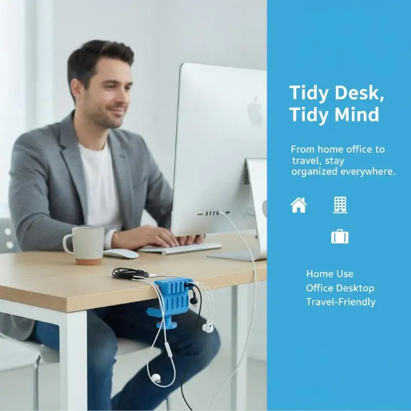 New！3D Printed Plastic Eco-Friendly Material Desktop Data Cable Clip, Desktop Traceless Cable Management And Organization Tool