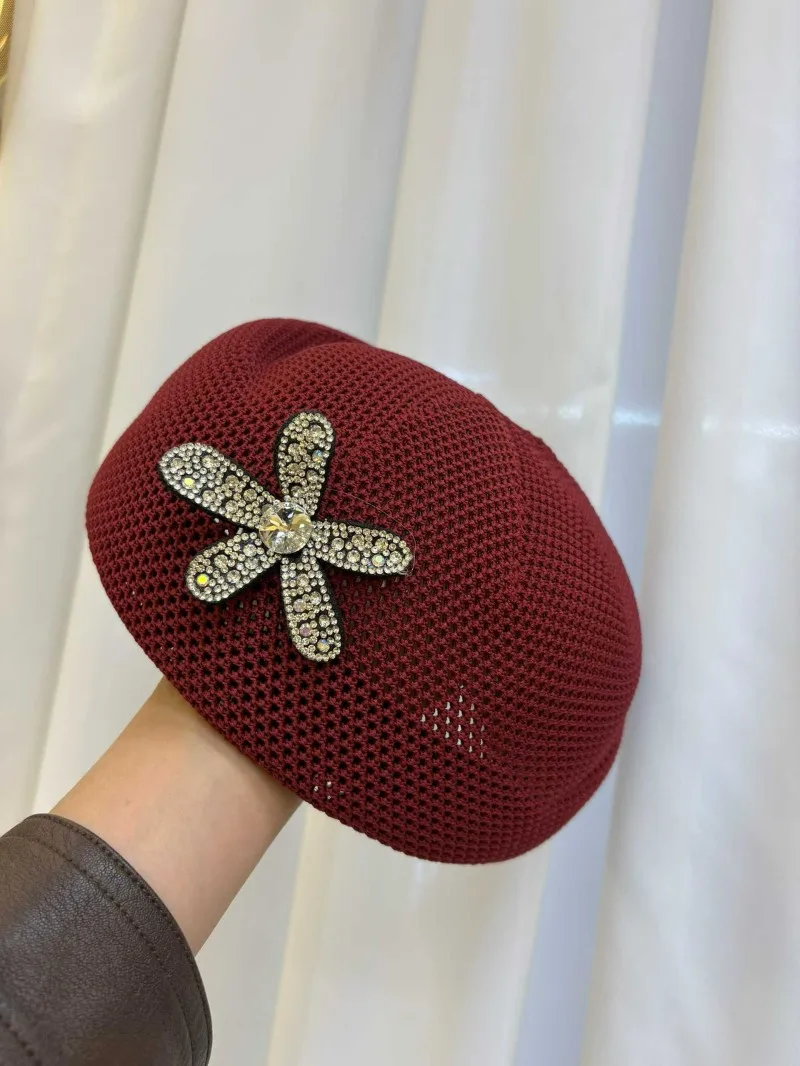 Elegante französische Blumen-Baskenmütze mit Aushöhlungen für Damen – Sommerliche koreanische Mode, süße, vielseitige Stewardess-Mütze, Künstlerhut – Detail 13