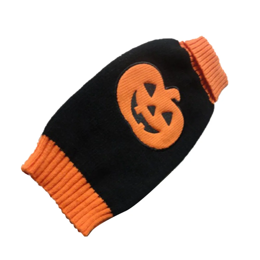 

Pet Pumpkin Knit Sweater Spooky Autumn Winter Large Small Puppy Dog Clothing Fashion Warm Elegant Pattern Tiny