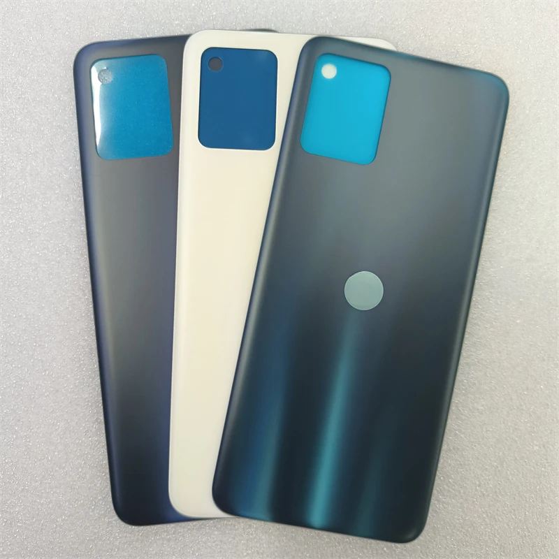 Voor Motorola Moto E13 Accu Cover Achterkant Achterdeur Behuizing Met Zelfklevende Sticker Reparatie Onderdelen