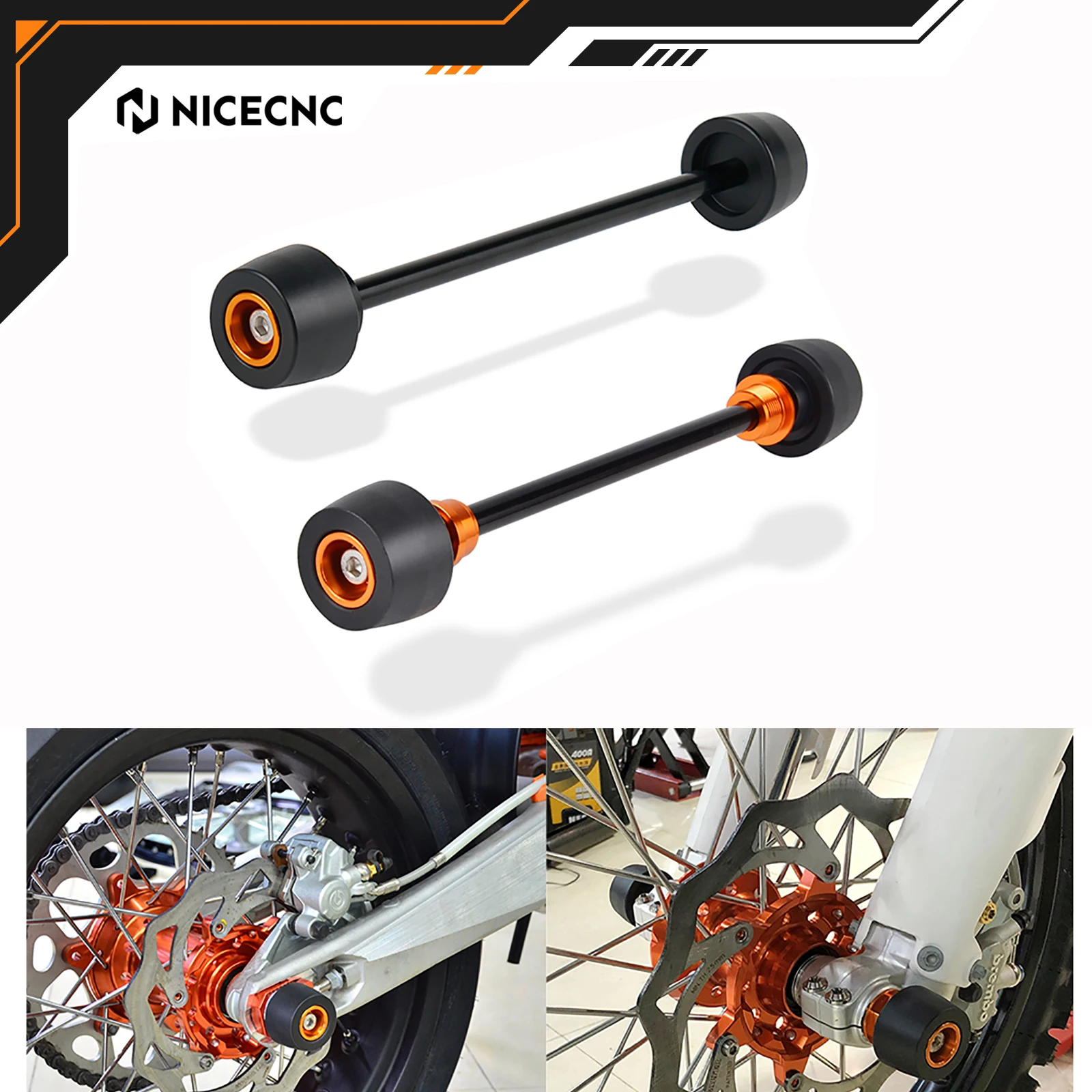 

NICECNC For KTM EXC 300 TPI EXC-F 350 2017-2023 For HUSQVARNA TE300 GASGAS EC300 20/22mm Front Rear Wheel Axle Slider Crash Pad