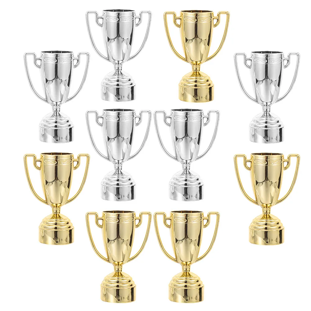 

10 Pcs Electroplated Trophy Plastic Durable Award Prize Competition Party Supplies School Kindergarten Event Decor
