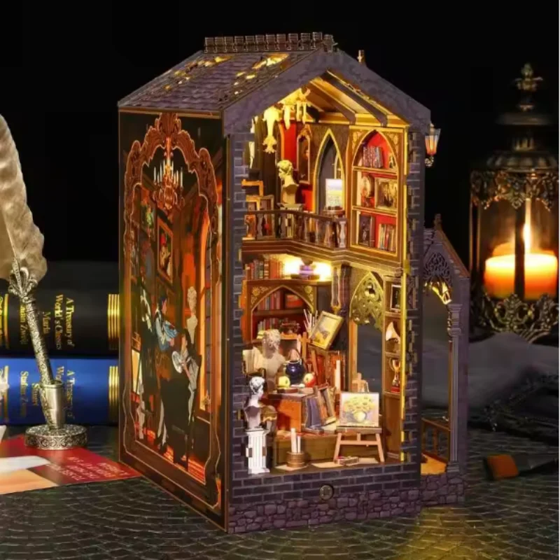 OUZEY 기발한 아트 스튜디오 북 누크, 3D 나무 DIY 창의적 집, 청소년을 위한 예술 공예 키트