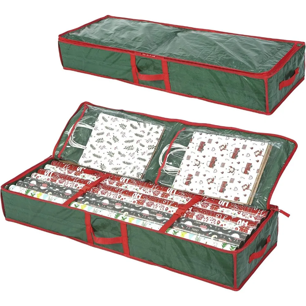 

Gift Wrap Organizer, Holds up to 20 Rolls, 41"W x 14"D x 5.5"H, Gift Wrapping Paper Storage Container