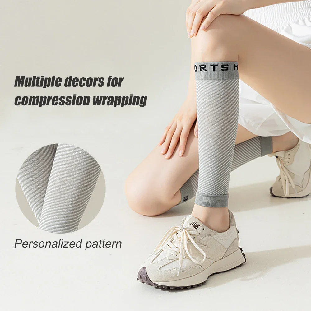 1Pair 23-32mmHg Calf Compression Sleeve Men and Women Wide Calf Sleeve Brace Compression Socks for Leg Support, Shin Splint