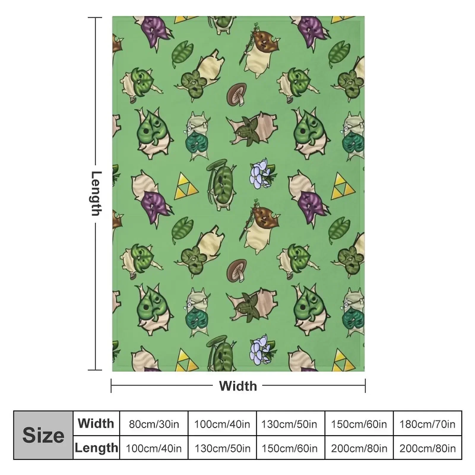 Korok Repeating Pattern (Light Green) Throw Blanket Bed Decorative Sofas Blankets