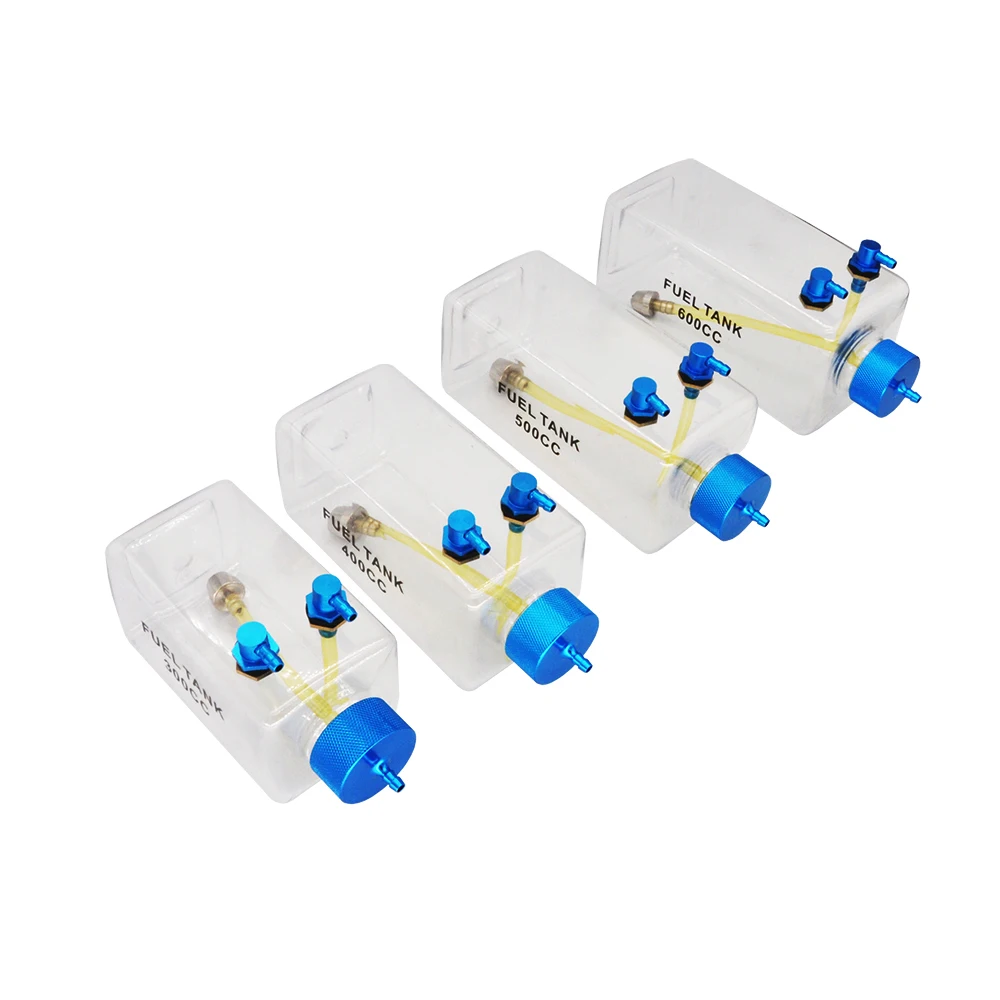 1PC Kraftstofftank Benzin Transparente Kunststoffflasche 300/400/500/600/750/1000/1600ML/CC CNC Aluminiumlegierung für Gas- und Nitroflugzeug