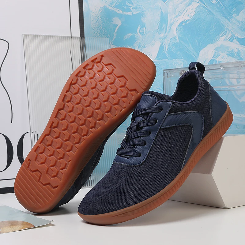 Sapatos largos minimalistas descalços para homens e mulheres, tênis de caminhada, sola zero drop