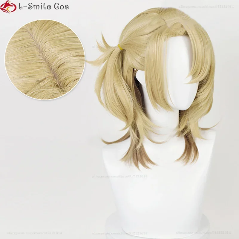 Vtuber NIJISANJI Luca Kaneshiro Cosplay Wig Golden Yellow Heat Resistance Synthetic Hair Anime Halloween Party Wigs Wig Cap