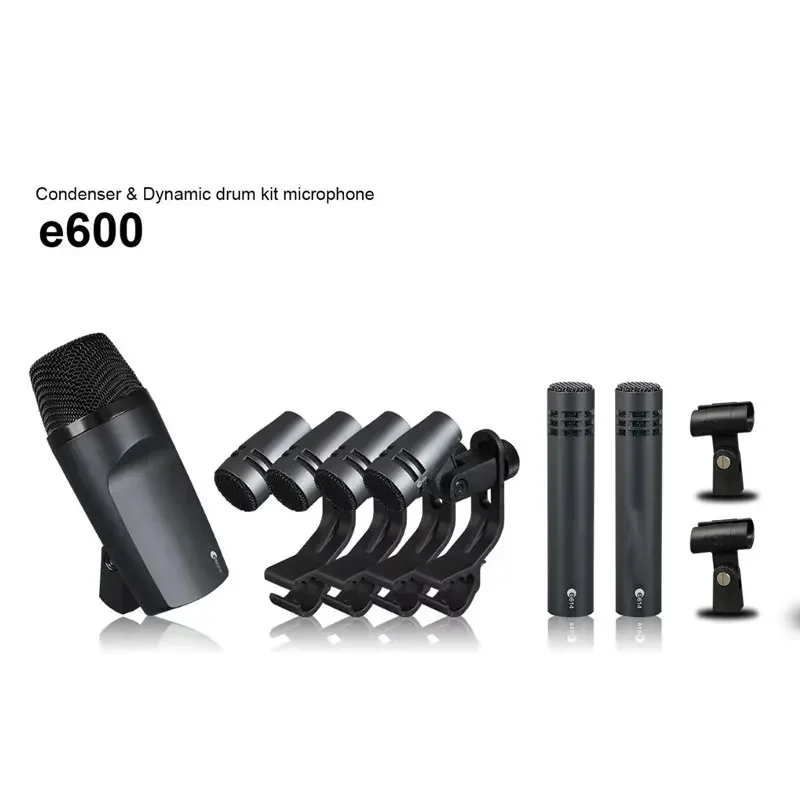 E600 Drum Microphone Instrument Drum Microphone Kit Capacitor Assisted Recorder