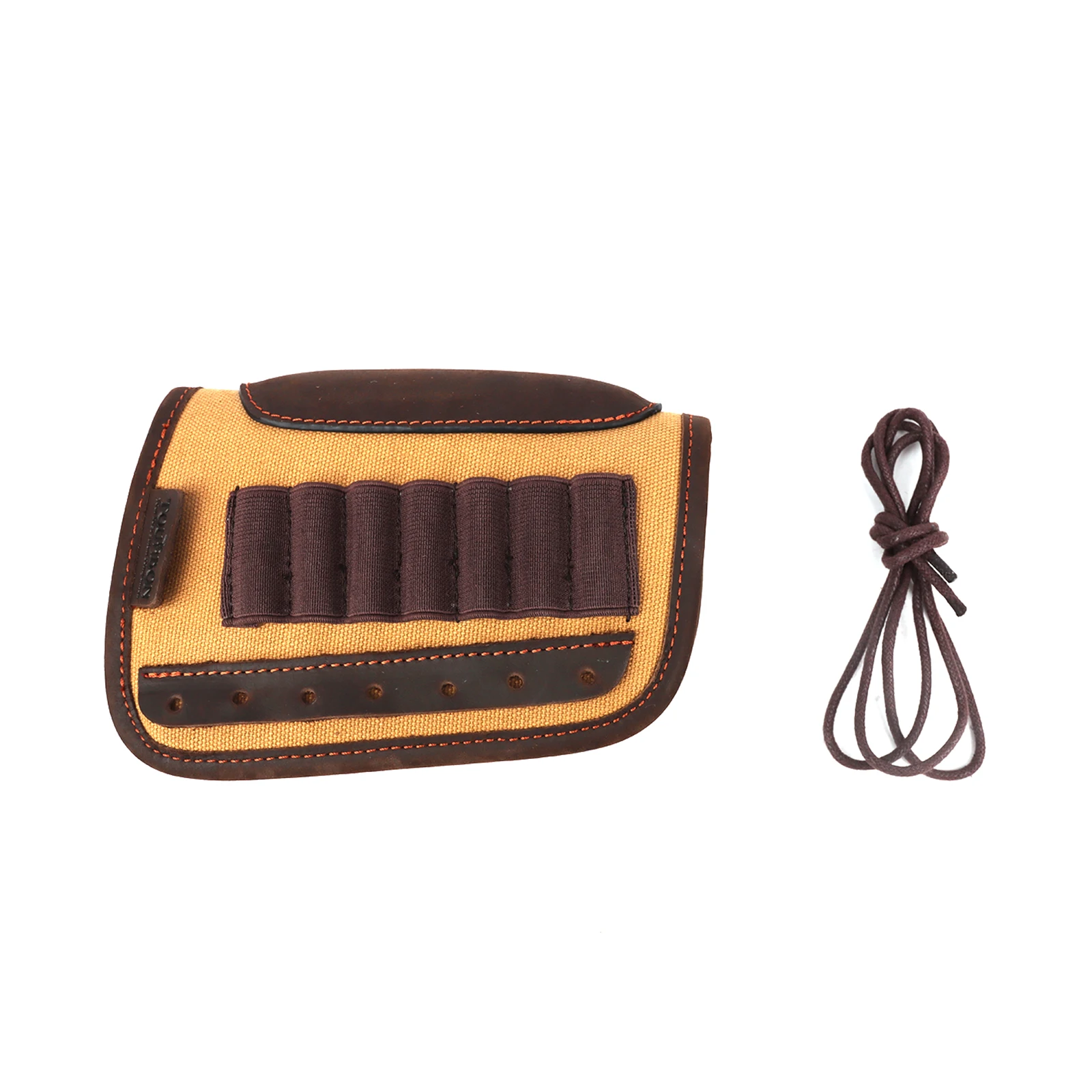 Tourbon Canvas&Leather Rifle Cheek Rest  Adjustable Gun Buttstock Cover with Ammo Cartridges Bullet Holder for Shooting Hunting view 5