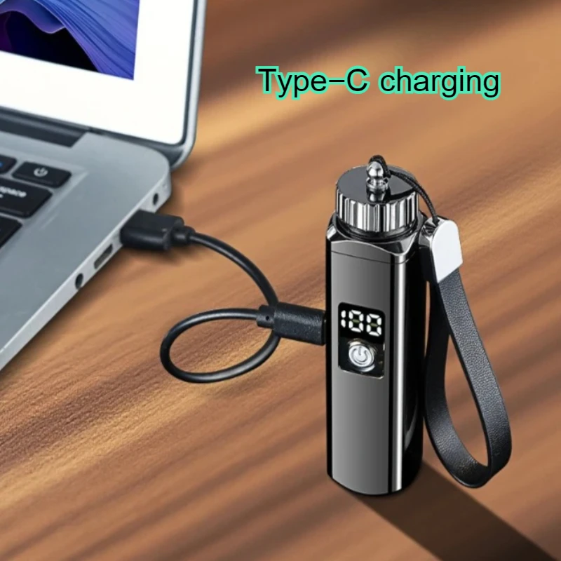 

Новая металлическая зажигалка с несколькими способами зажигания, зарядкой Type-C, элегантным дизайном, открытым корпусом, индикатором заряда батареи, мужской подарок