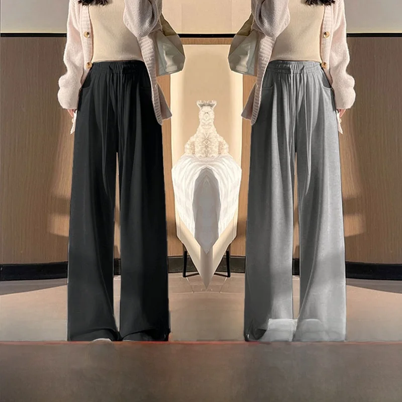 Loose Straight Leg Wide Leg Pants Women's Casual Loose Style 2025 New Autumn Season Single Two-Piece Match All Lazy Style
