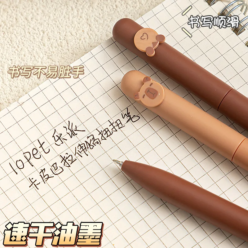 2Pc/Set Cute Gel Pen Cartoon Panda Rotate Out The Core 0.5MM Black Pen Core Speed Drying Signature Pen Student Exam Writing Pen