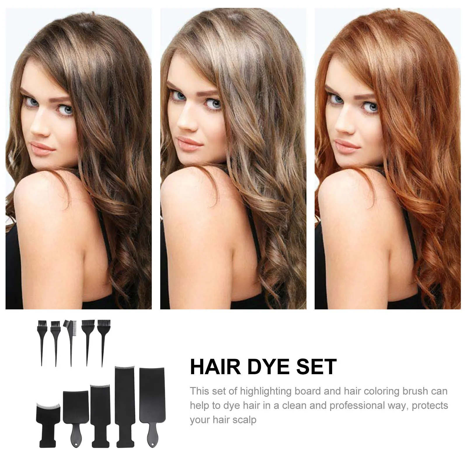 

10 шт., профессиональный набор для краски для волос, доска для мелирования, щетка с щетиной для домашнего использования в салоне, набор для окрашивания волос без повреждений