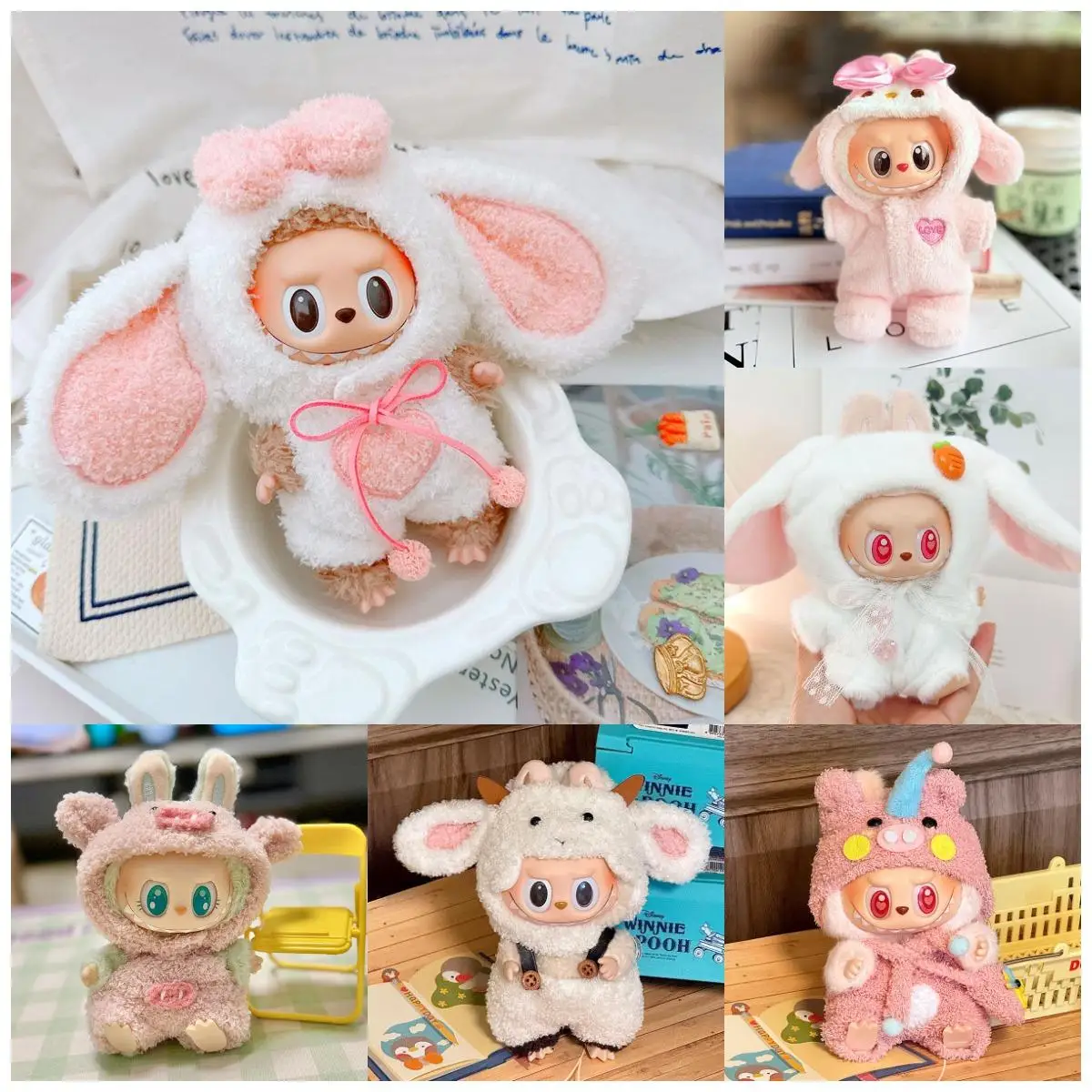 

Мини-плюшевая кукла с героями мультфильмов, модная одежда для Labubu, плюшевая одежда, аксессуары, подарок