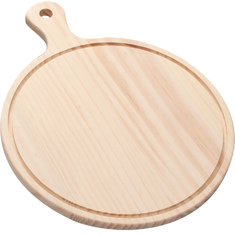 Breadboard Pizza Wood Paddle Cutting Plate with Handle Crust Service Steak Tray Oven