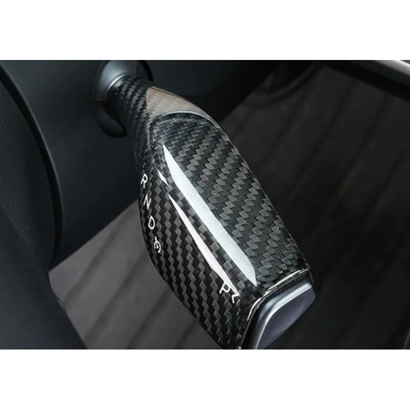 Gallop 2024 Dry Carbon Fiber Automotive Interior Shift Stalk Autoteile Zubehör Real Carbon Abdeckungen 2 Stück für Teslas Modell 3