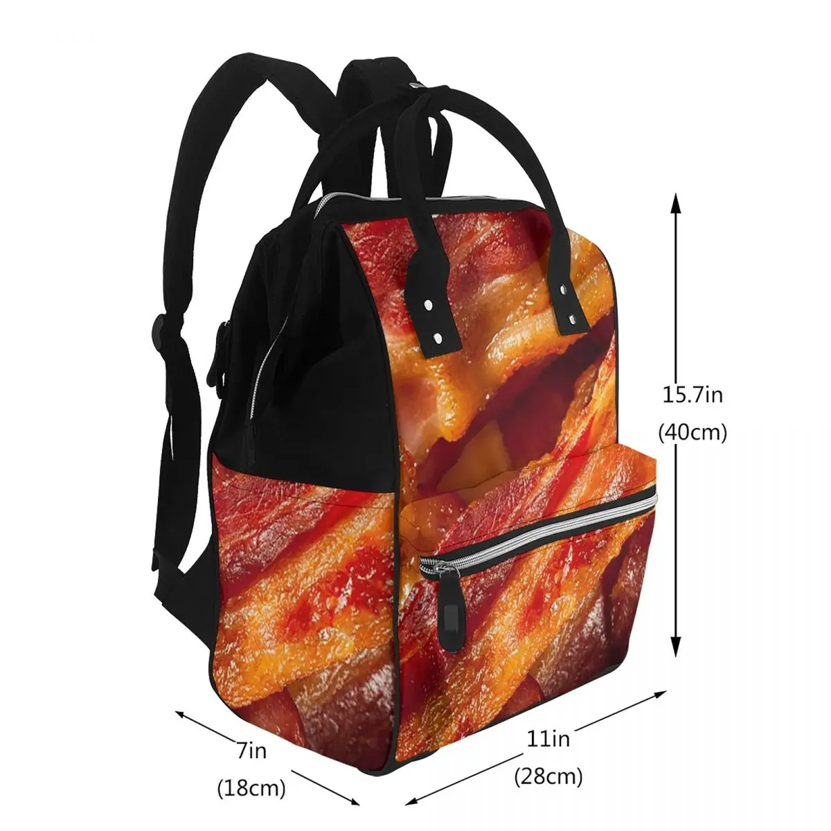 Crispy Bacon Texture Meat Lovers Student Backpack School Bag Hiking Travel Daypack for Men Women Bookbag Shoulder Bags