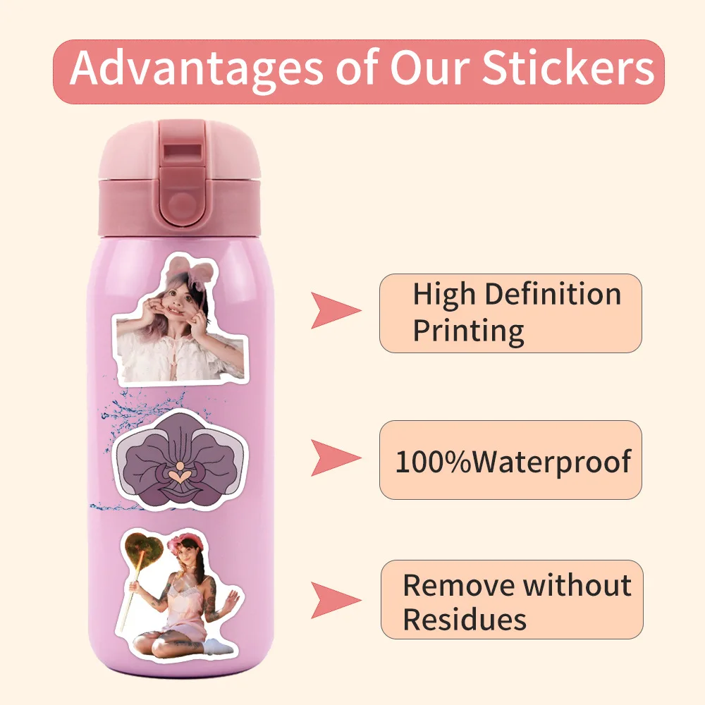 10/30/60PCS Funny Melanie Martinez Stickers Cartoon Singer Decals Graffiti Toy DIY Notebook Phone Guitar Laptop Car Kids Sticker