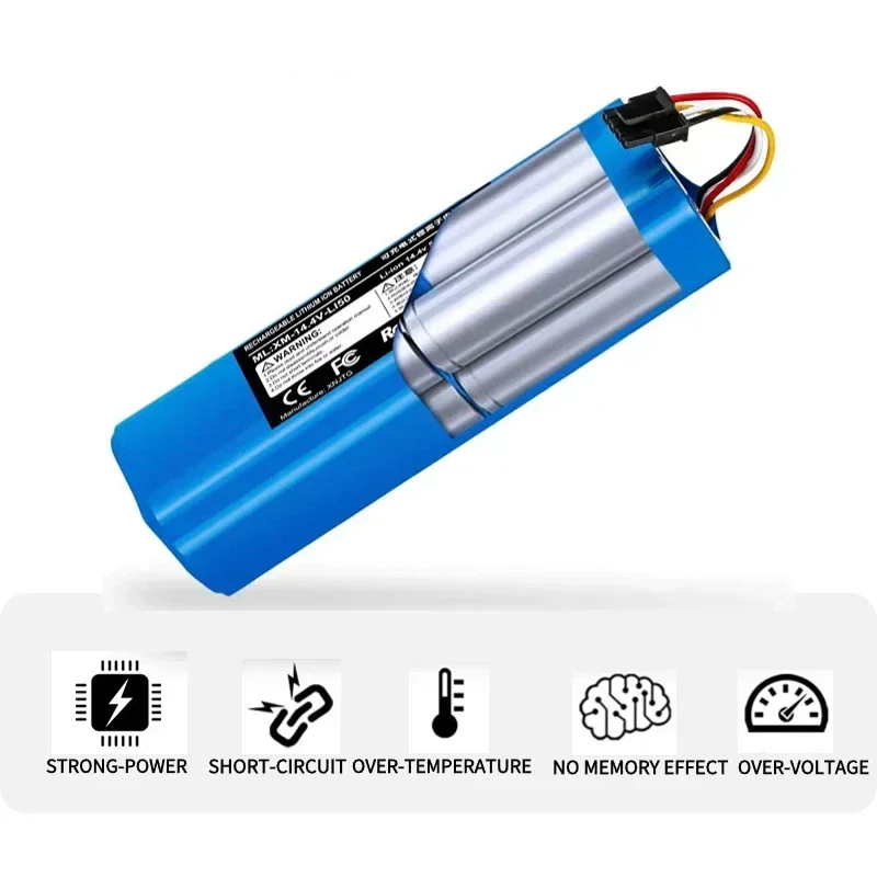 Original 14.4V 12800mAh Rechargeable Li-ion Battery For XiaoMi Lydsto R1 Robot Vacuum Cleaner R1 Battery Pack with Capacity