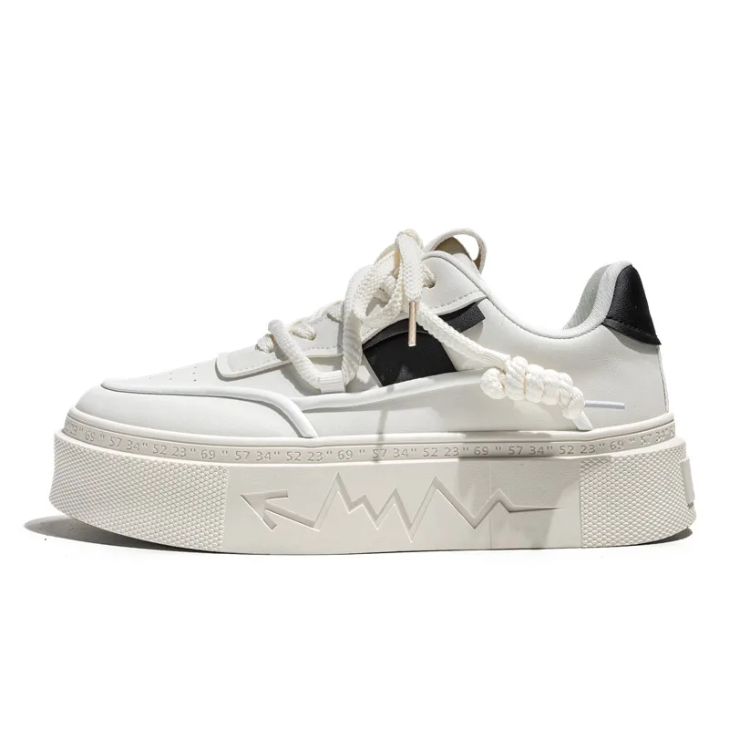 

Men's motorcycle new fashionable height increasing sports shoes white shoes versatile, comfortable and breathable men's shoes